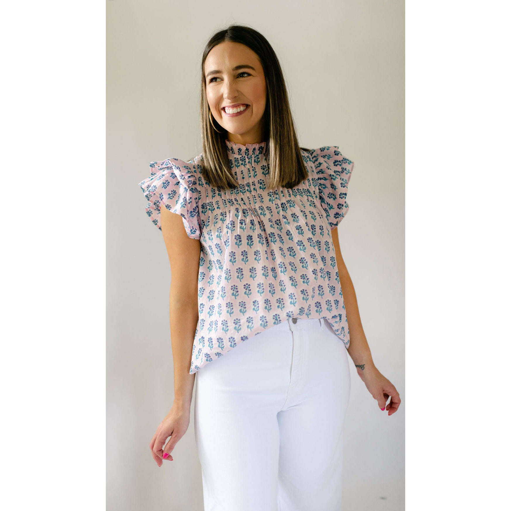 8.28 Boutique:Sohana,Sohana Avery Flutter Sleeve Top,Shirts & Tops