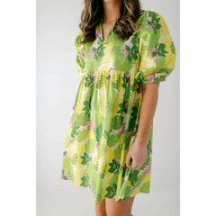 8.28 Boutique:Sofia,Sofia Fleur Dress in Capri Lime,Dress