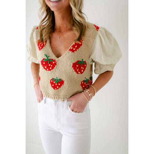 8.28 Boutique:Free People,Free People Strawberry Jam Sweater,Shirts & Tops
