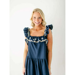 8.28 Boutique:Jacquie the Label,Jacquie the Label Linen Embroidered Tiered Mini Dress,Dress