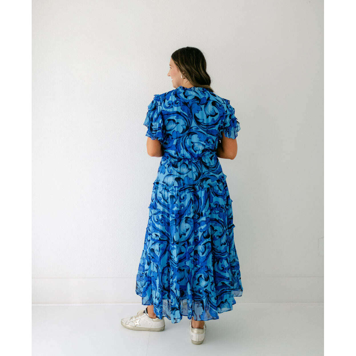 8.28 Boutique:Maude Vivante,Maude Vivante Stella Print Dress in Blue,Dress