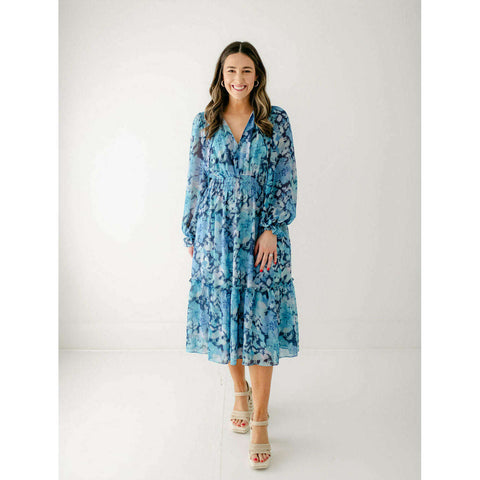 Jacquie the Label Hydrangea Dress in Pastel Blue