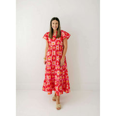 8.28 Boutique:Briton Court,Briton Court Field Maxi Dress in Candy Pink Starburst,