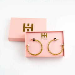 8.28 Boutique:Hoo Hoops,Hoo Hoop Earrings,Earrings,Gold Foil