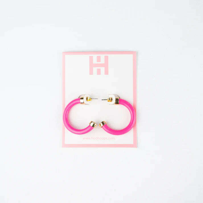 8.28 Boutique:Hoo Hoops,Hoo Hoops Mini Earrings,,Hot Pink