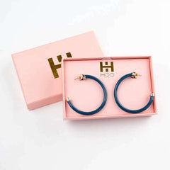 8.28 Boutique:Hoo Hoops,Hoo Hoop Earrings,Earrings,Navy