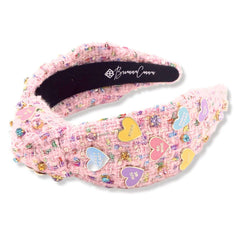 8.28 Boutique:Brianna Cannon,Brianna Cannon Heart Tweed Headbands with Crystals,headband