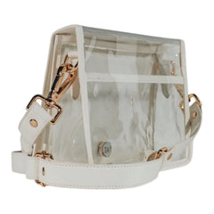 Garland White Stadium Clear Bag in Orange and Blue Plaid with Gator