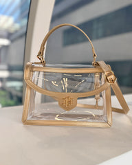 Caroline Hill Morgan Clear Bag in Gold