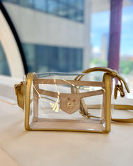 Caroline Hill Anna Clear Bag in Gold