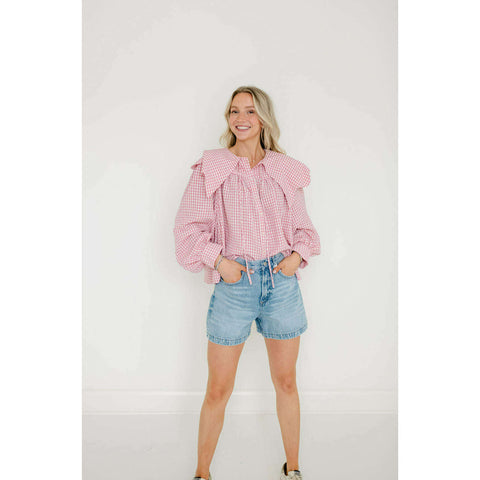 Entro Pink Stripe Cherry Mini Dress