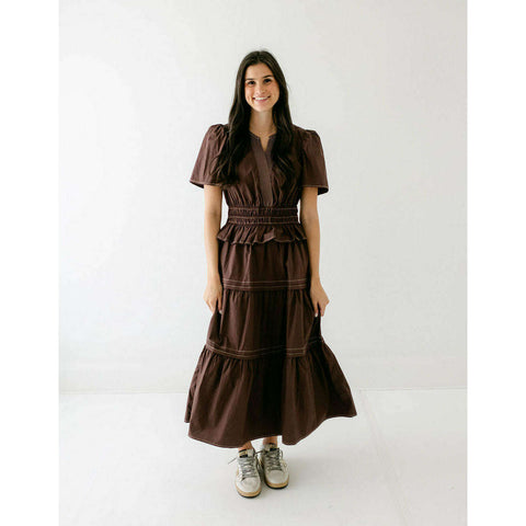 House of MBR Red Tartan Bouvier Long Dress