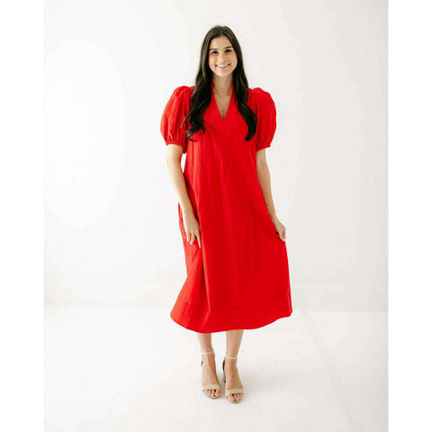 House of MBR Red Tartan Bouvier Long Dress