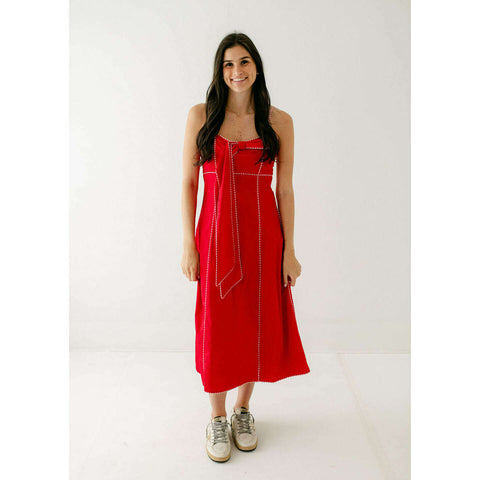 House of MBR Red Tartan Bouvier Long Dress