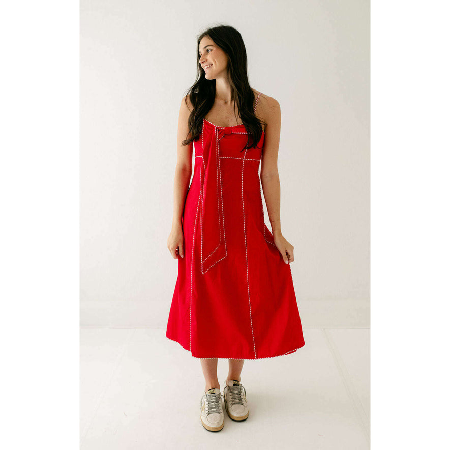 The Kellie Red Bow Midi Dress – 8.28 Boutique