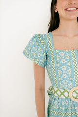 Brooks Avenue Margaret Midi Dress in Fleur de Lune Blue