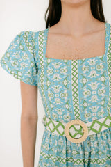 Brooks Avenue Margaret Midi Dress in Fleur de Lune Blue