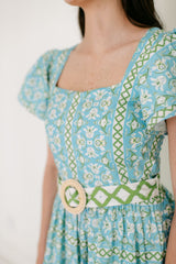 Brooks Avenue Margaret Midi Dress in Fleur de Lune Blue