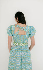 Brooks Avenue Margaret Midi Dress in Fleur de Lune Blue