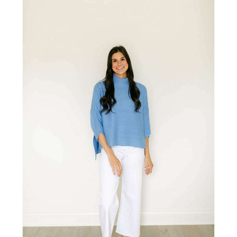 Emily McCarthy Poppy Pullover in Gardenia Denim