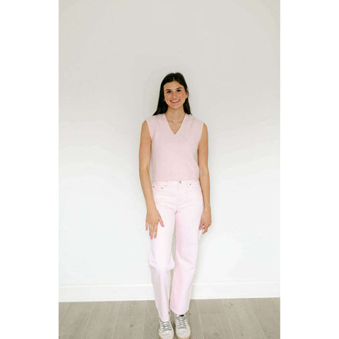 Entro Pink Stripe Button Front Mini Dress