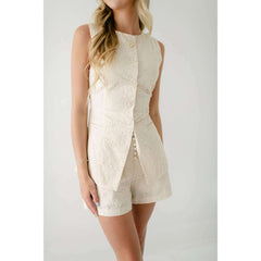 8.28 Boutique:Karlie Clothes,Karlie Eyelet Button Shorts in Beige,Bottoms