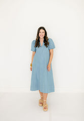 Emily McCarthy Hampton Dress in Denim Chambray