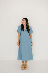 Emily McCarthy Hampton Dress in Denim Chambray