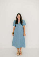 Emily McCarthy Hampton Dress in Denim Chambray