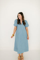 Emily McCarthy Hampton Dress in Denim Chambray