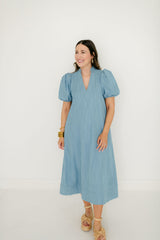 Emily McCarthy Hampton Dress in Denim Chambray