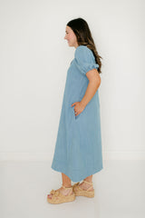 Emily McCarthy Hampton Dress in Denim Chambray