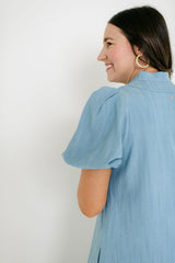 Emily McCarthy Hampton Dress in Denim Chambray