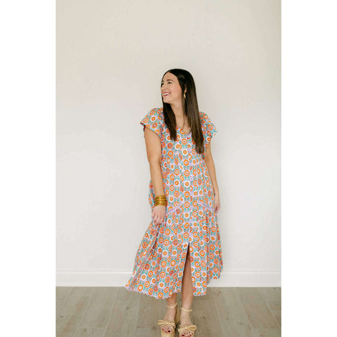 Entro Pink Stripe Button Front Mini Dress