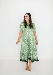 Brooks Avenue Georgia Dress in Fleur de Lune Green