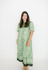 Brooks Avenue Georgia Dress in Fleur de Lune Green