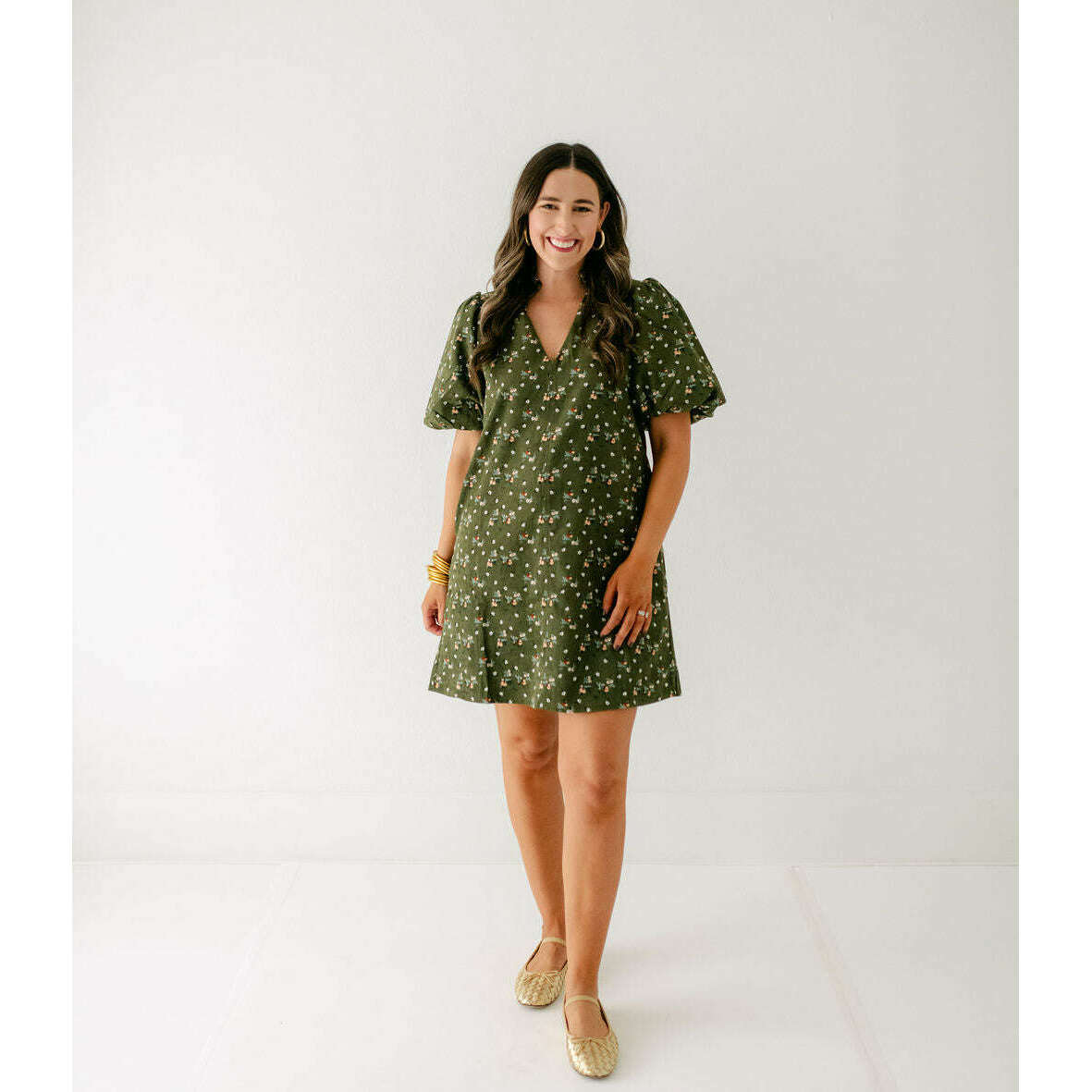 THML Green Floral Velvet Midi Dress 8.28 Boutique THML Green Floral Velvet Midi Dress 8.28 Boutique