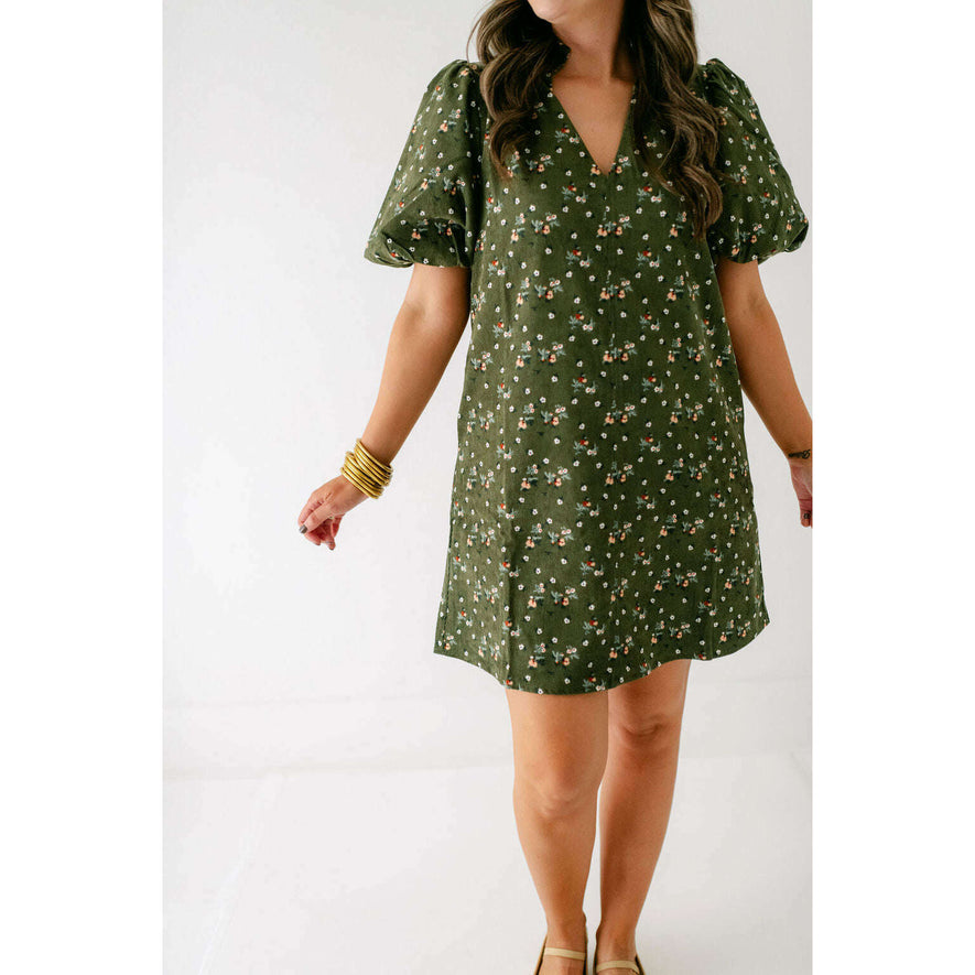 THML Green Floral Velvet Midi Dress – 8.28 Boutique