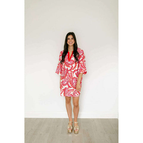 Entro Pink Stripe Button Front Mini Dress