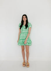 Garland Lindsay Dress in Green Buffalo Check