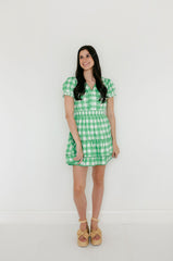 Garland Lindsay Dress in Green Buffalo Check