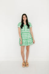 Garland Lindsay Dress in Green Buffalo Check