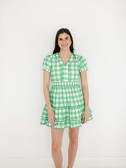 Garland Lindsay Dress in Green Buffalo Check