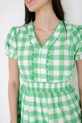 Garland Lindsay Dress in Green Buffalo Check