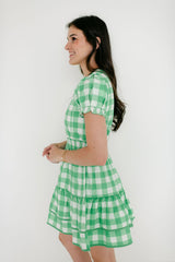 Garland Lindsay Dress in Green Buffalo Check