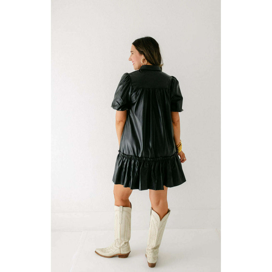 karlie leather dress Karlie short Black leather dress