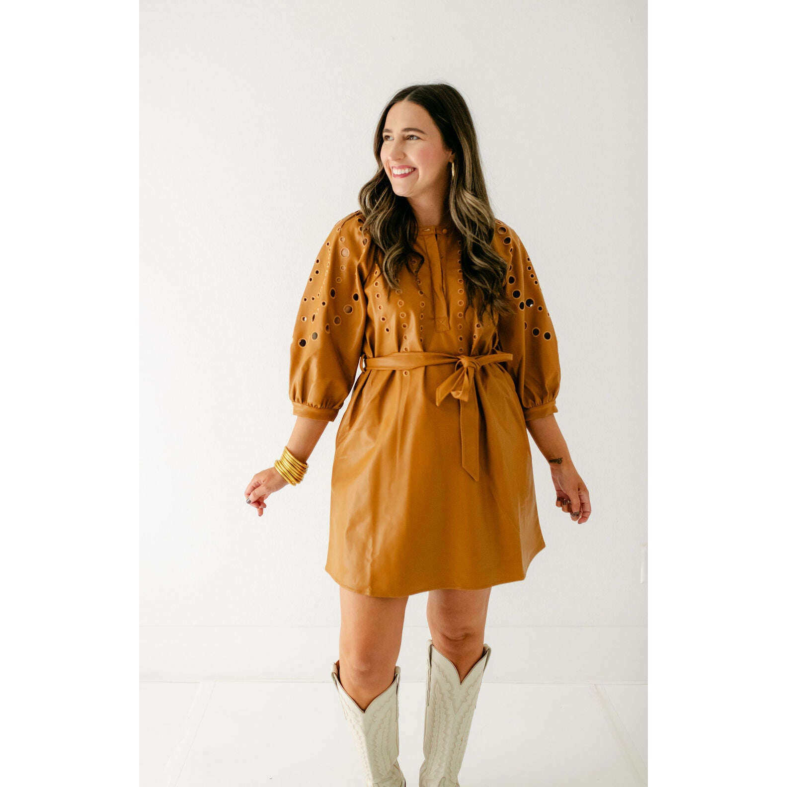 ciebon embroidered dress Delina Embroidered Cotton Mini Dress