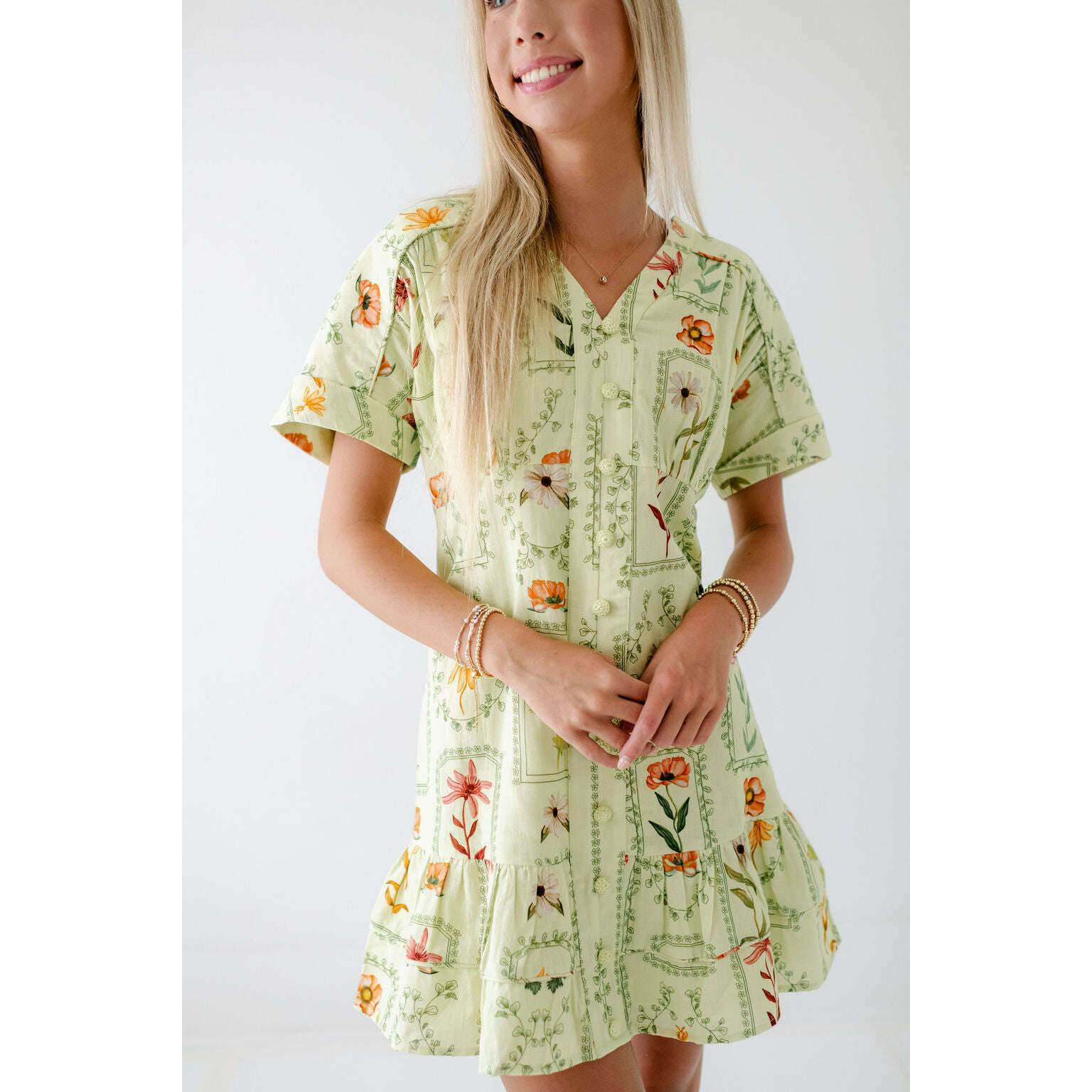 anna cate dresses Anna Cate Collection Kyle Stamp Dress in Lime, L / Lime