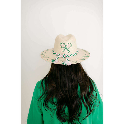 Tipsy Threads White Palm Partee Cart Pink and Green Braid