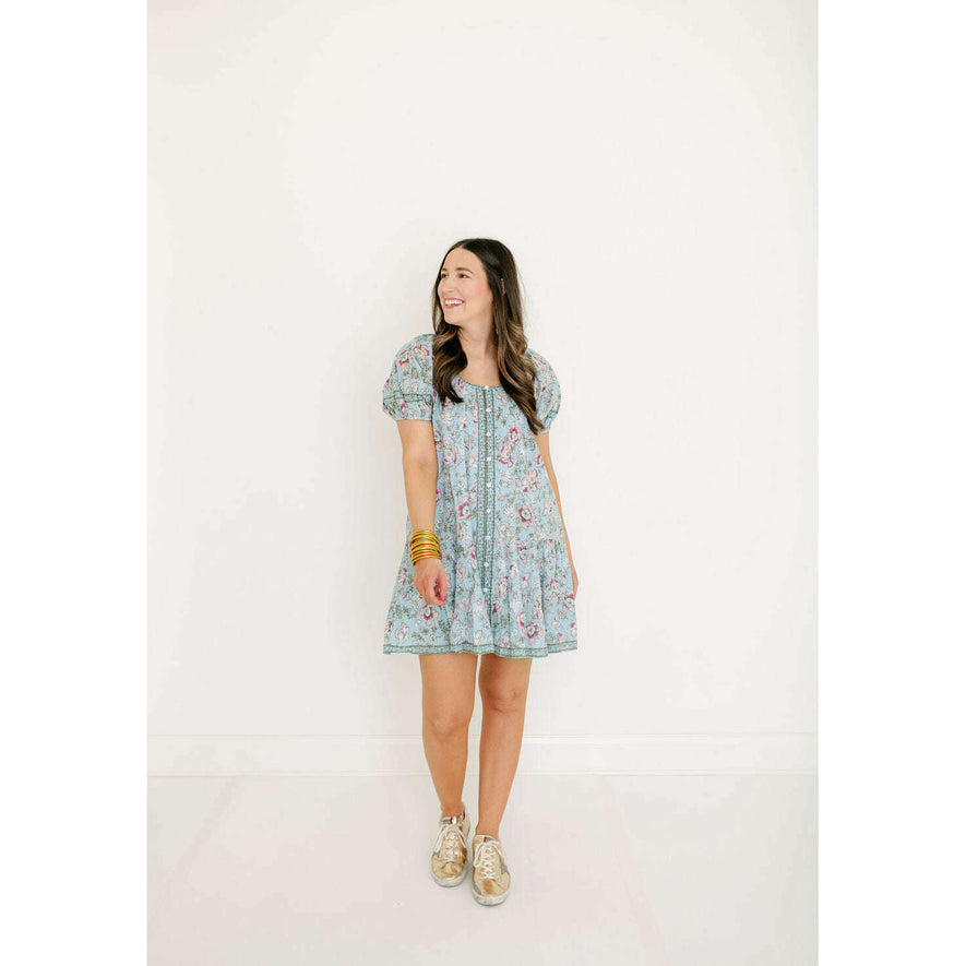 cleobella luna mini dress Cleobella Elodie Mini Dress in Luna Floral, M / Blue
